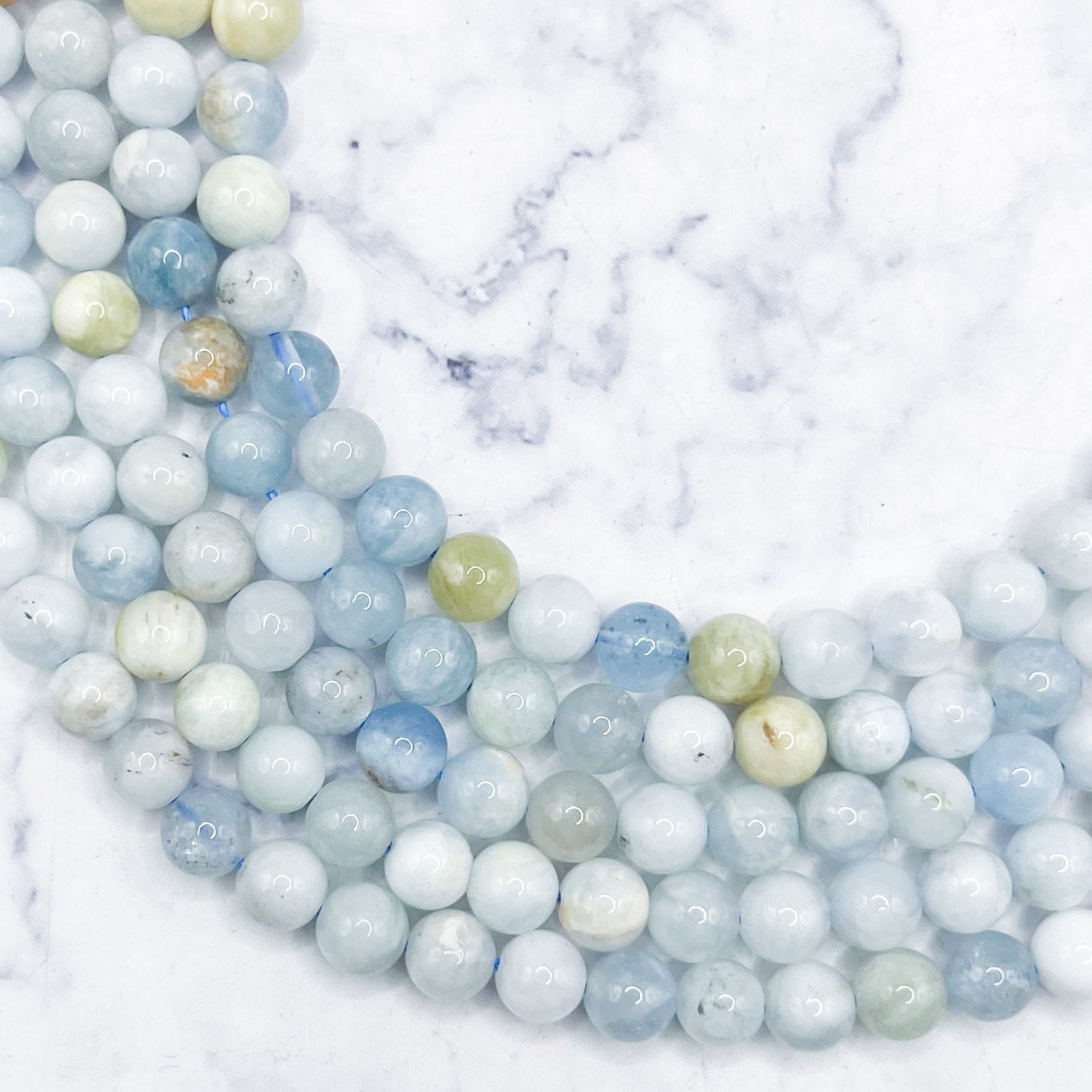 6mm Aquamarine Beryl Bead Strand S18