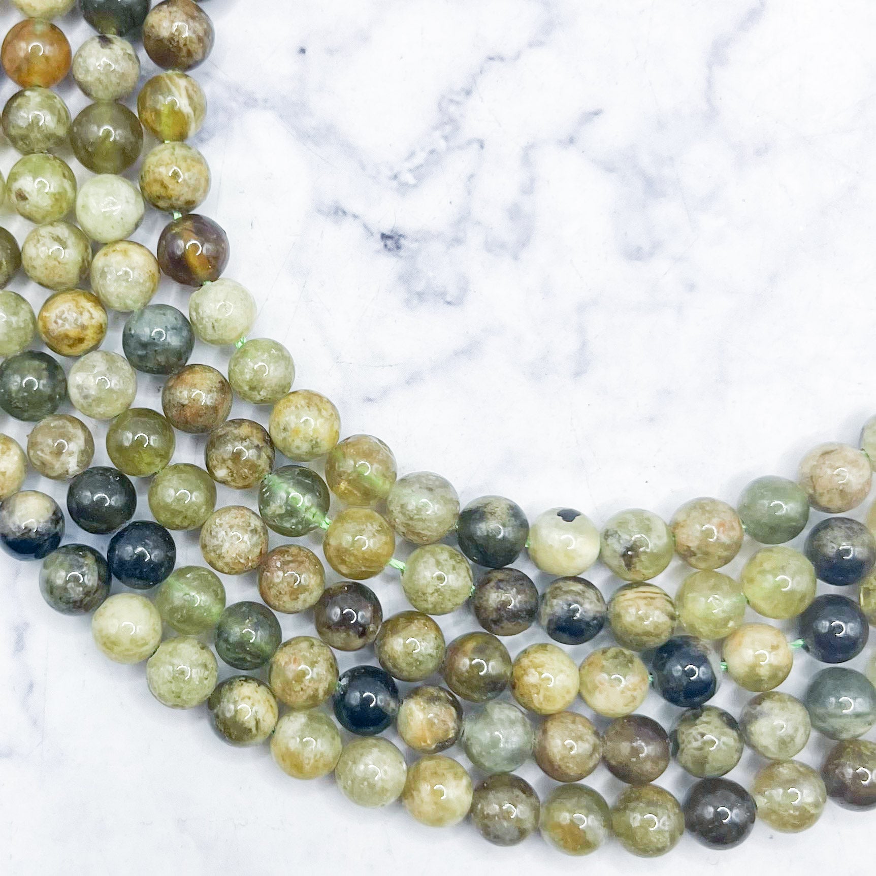 6mm Green Garnet Bead Half Strand R14
