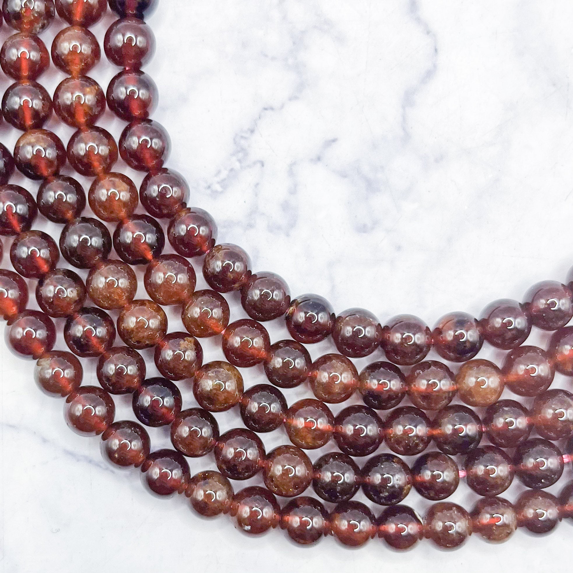 6mm Orange Garnet Bead Half Strand C14
