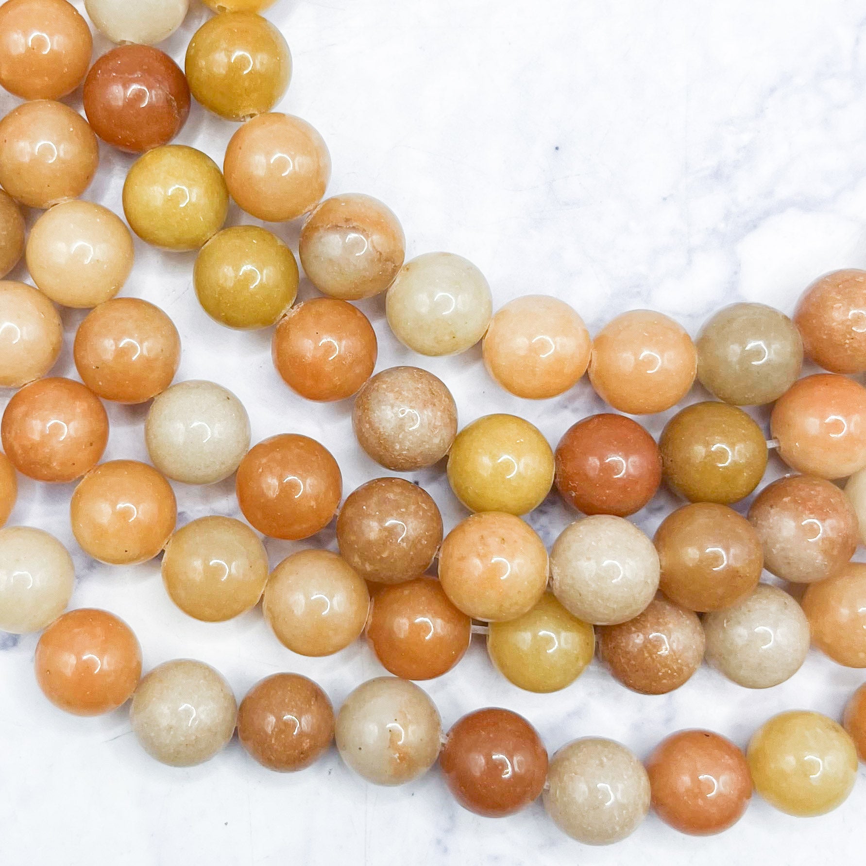 10mm Orange Aventurine Bead Strand J14