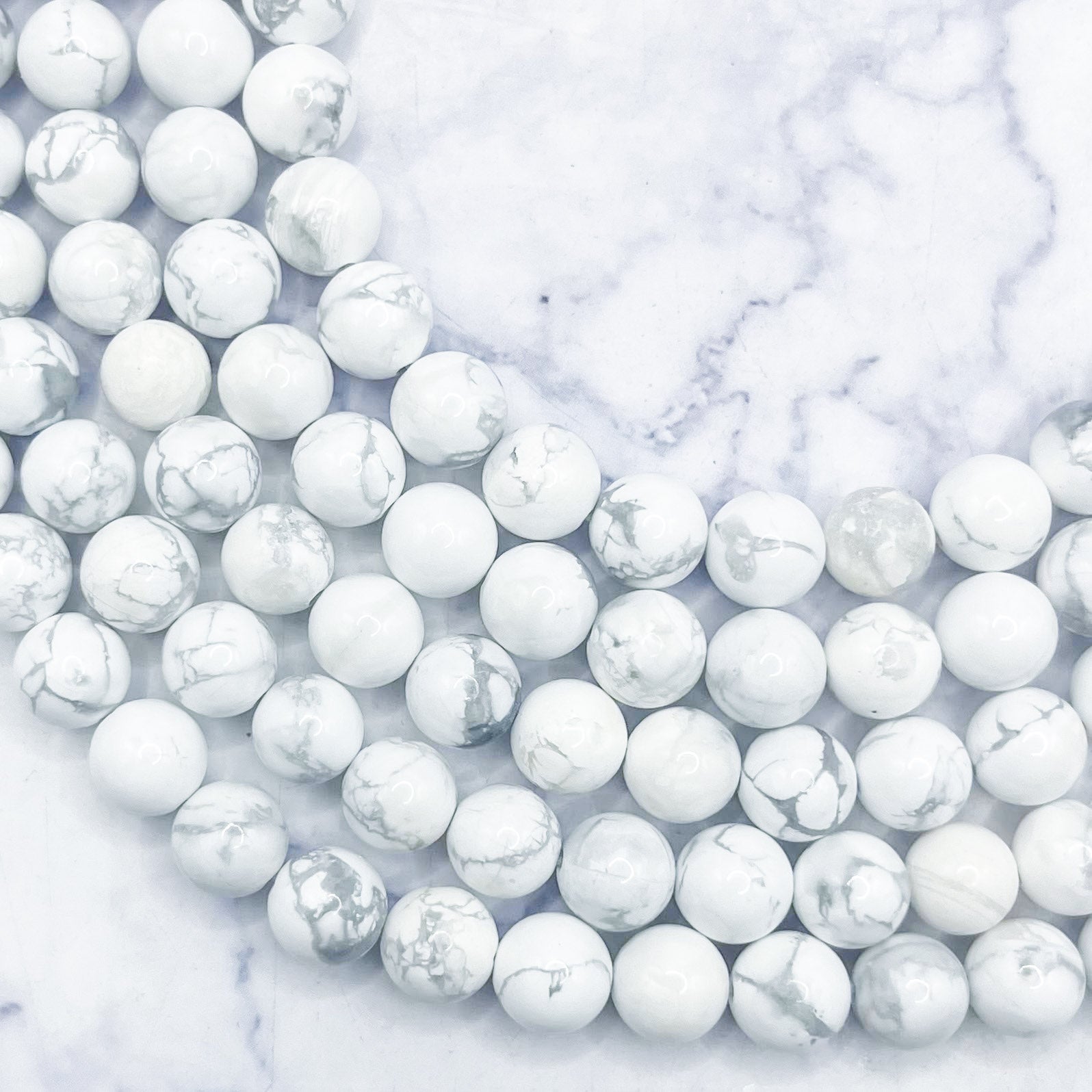 8mm Howlite Bead Strand C10