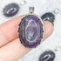30mm Chevron Amethyst Oval Pendant M6