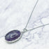 30mm Chevron Amethyst Oval Pendant M6