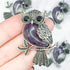 45x33mm Amethyst Owl Pendant Y10