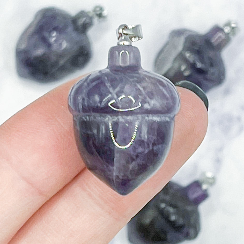 29mm Amethyst Acorn Pendant K8