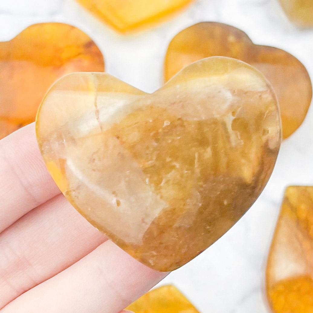 Yellow Fluorite/Mica Heart $10