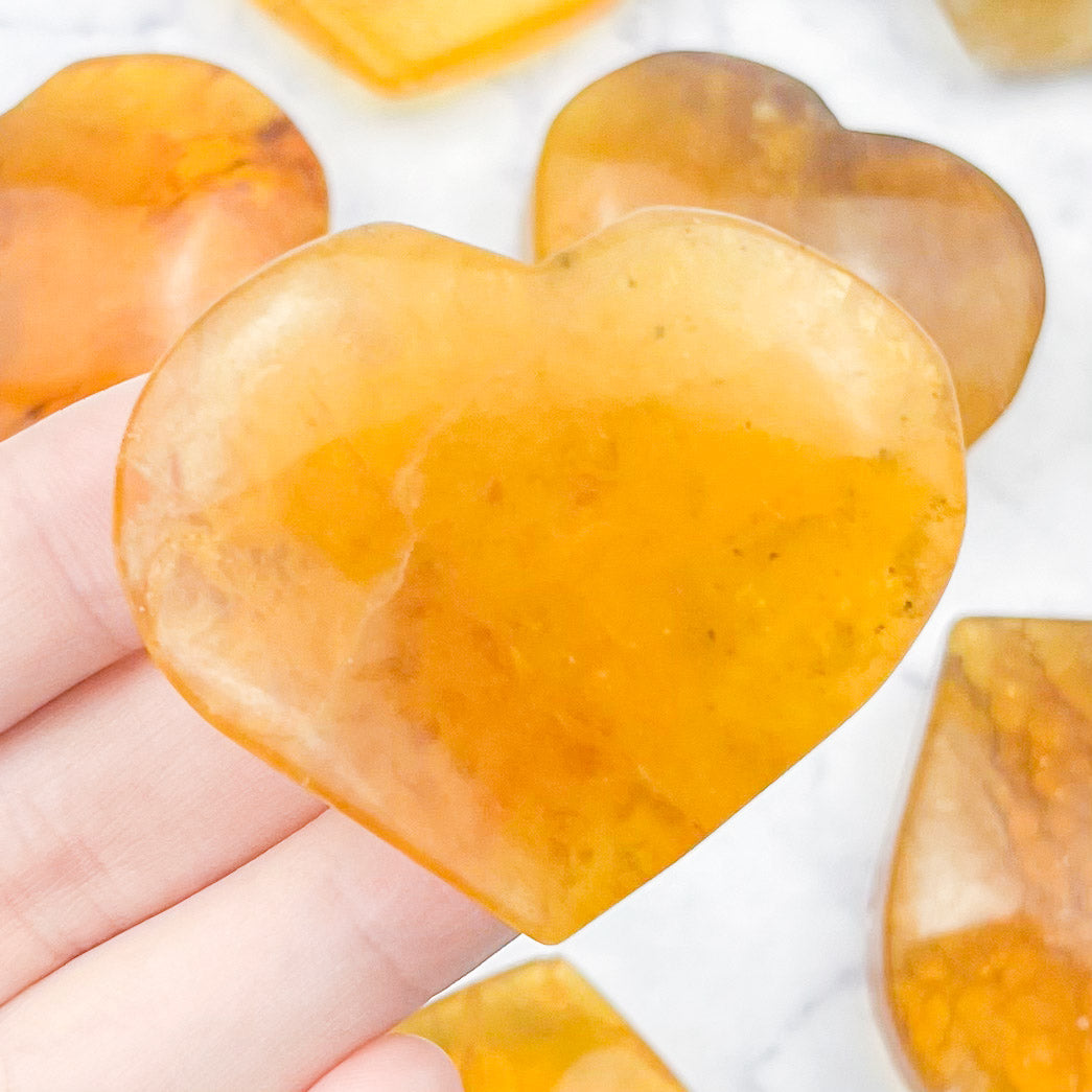 Yellow Fluorite/Mica Heart $12