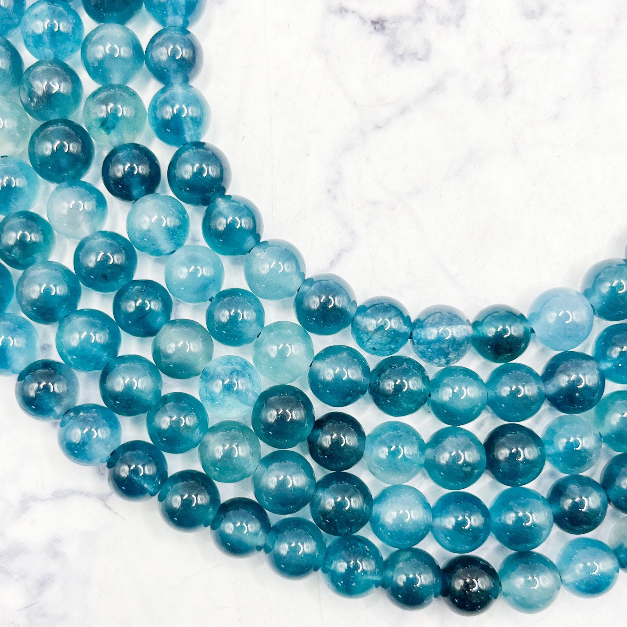 8mm Blue Fluorite Bead Half Strand M15