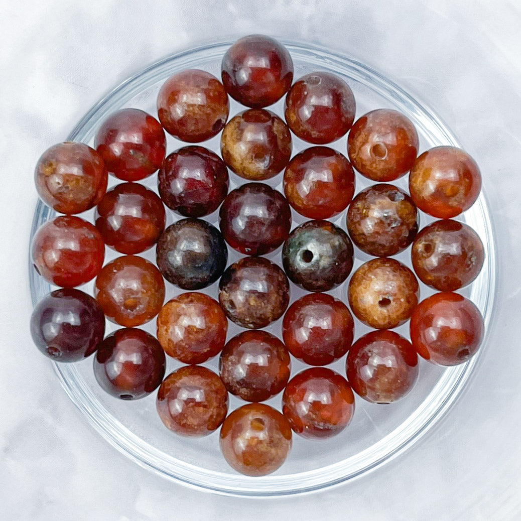 6mm HQ Orange Garnet Bead Half Strand D14