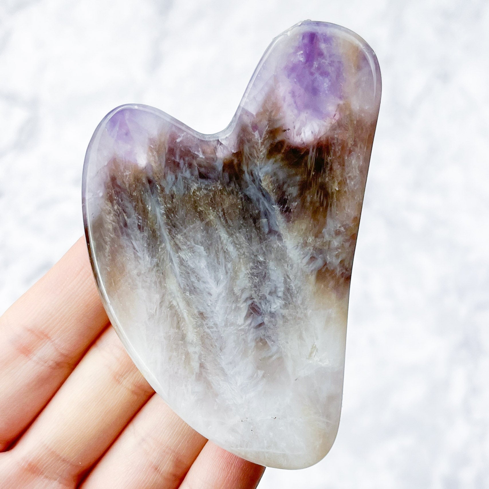 3 Inch Amethyst Heart Gua Sha A16