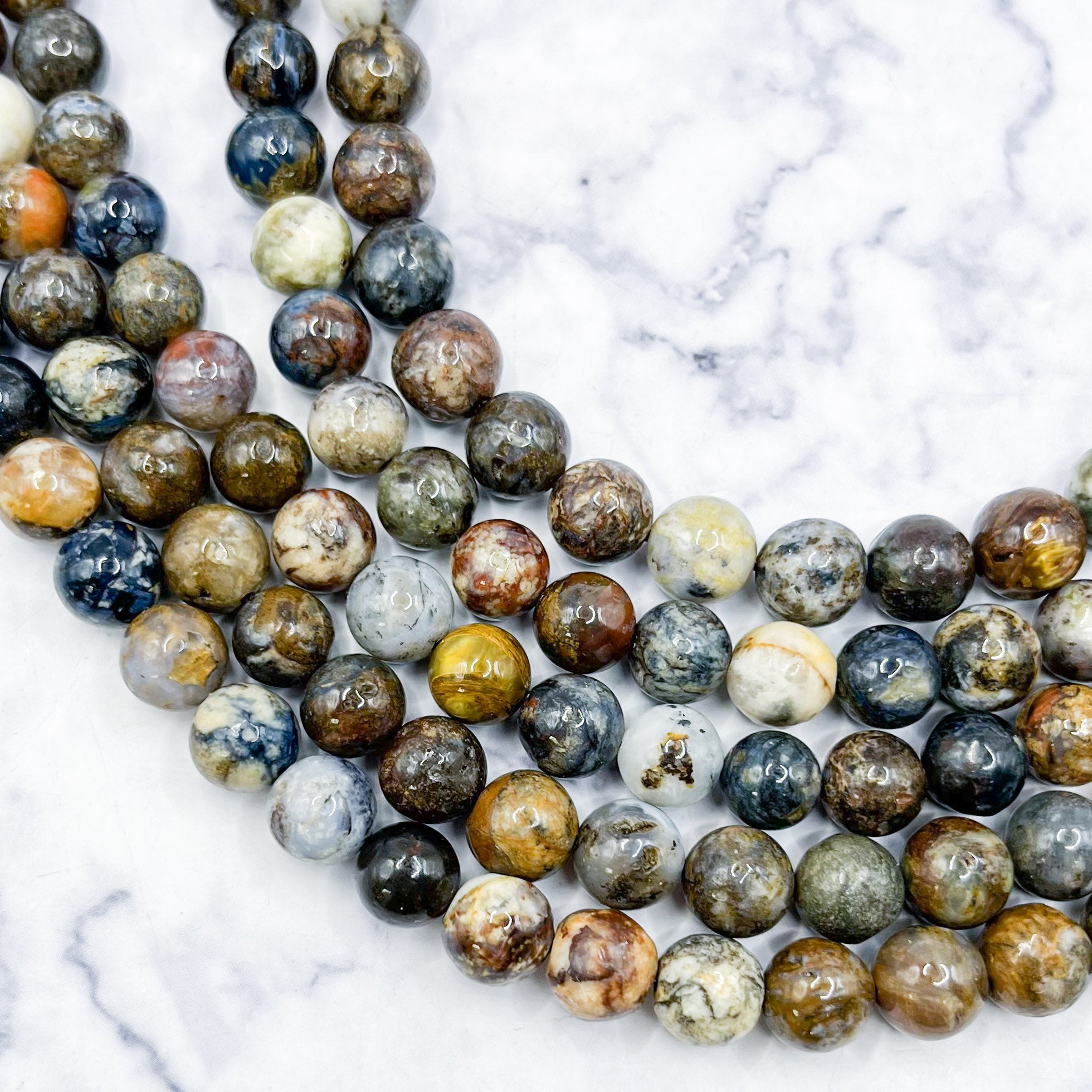 8mm Pietersite Bead Half Strand H16