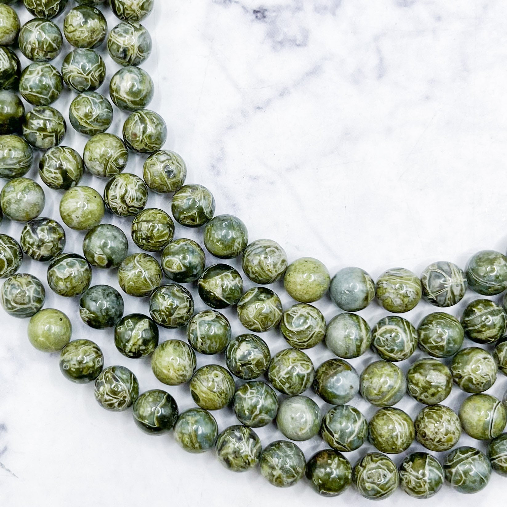 6mm Alligator Jasper Bead Strand F18