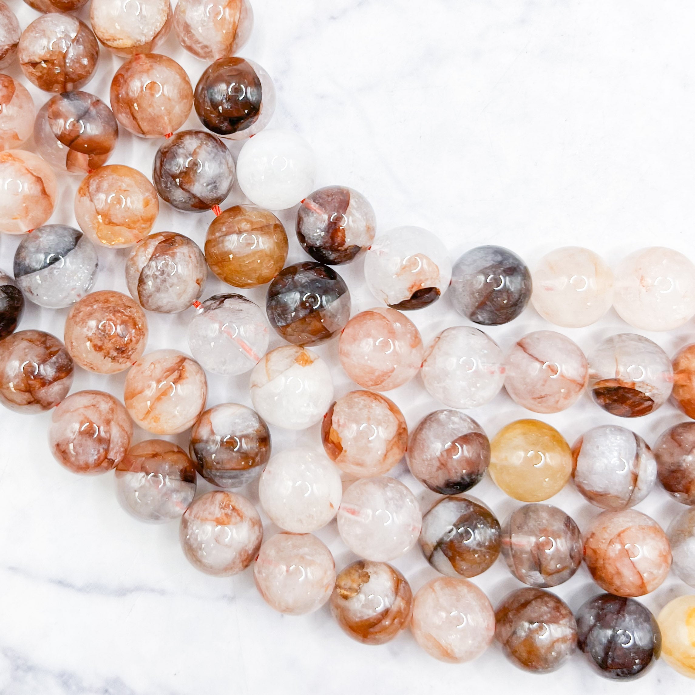 10mm Red Fire Quartz Bead Half Strand G18
