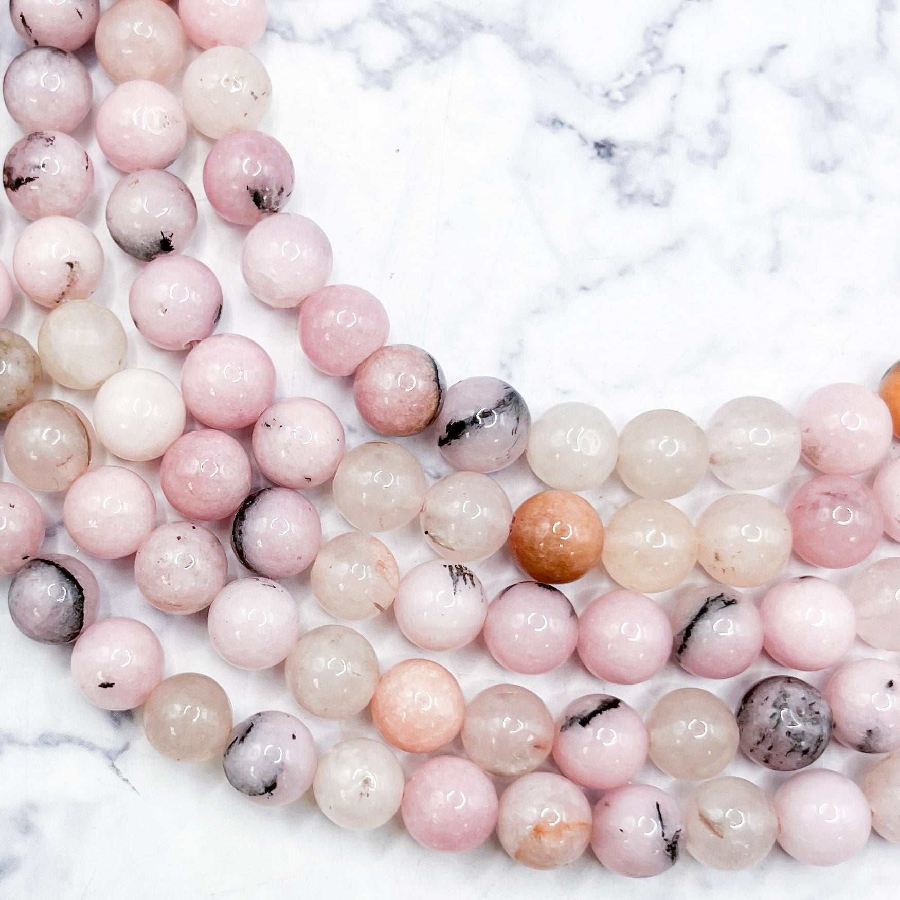 8mm Cherry Blossom Jasper Bead Strand A11