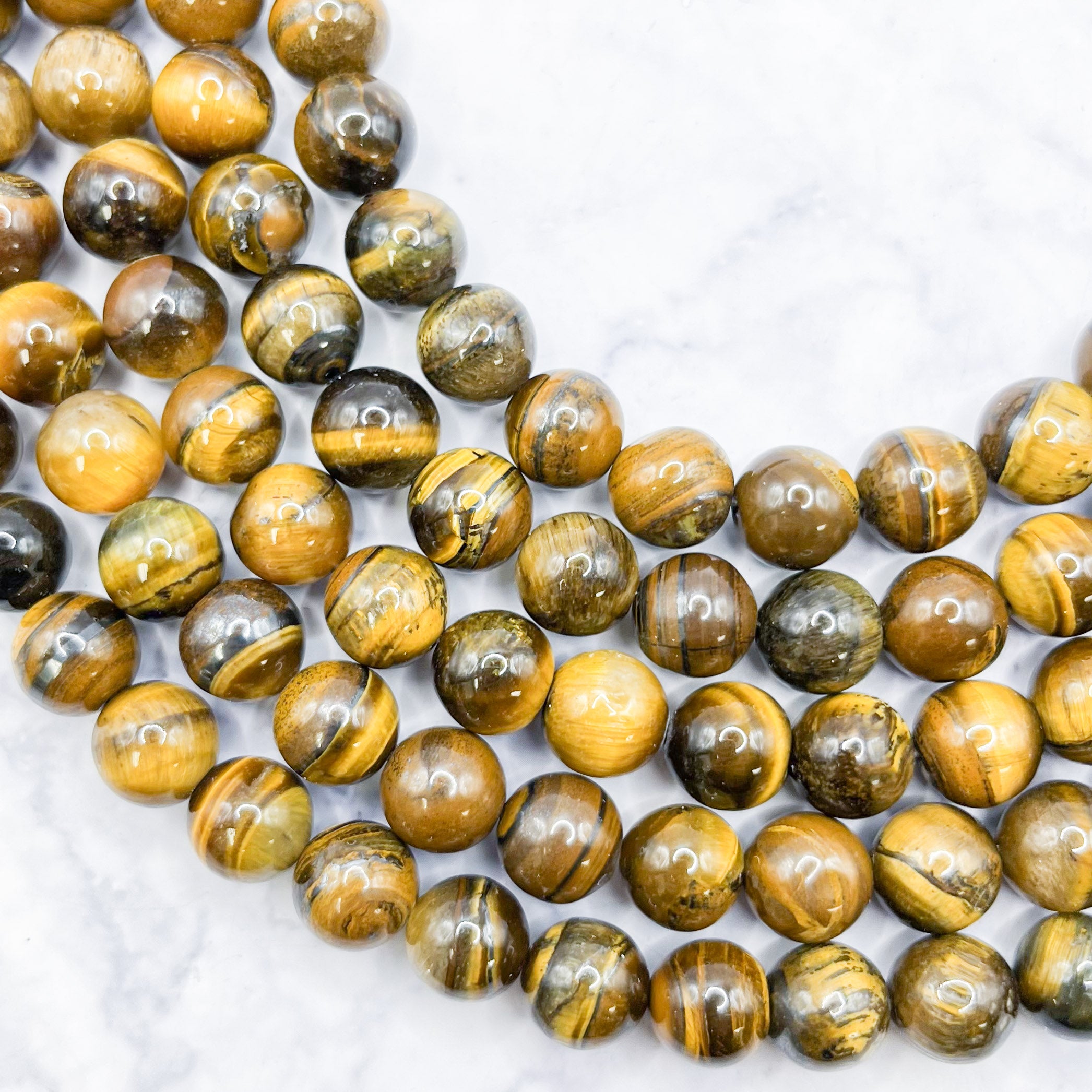 8mm Tiger's Eye Bead Strand C14
