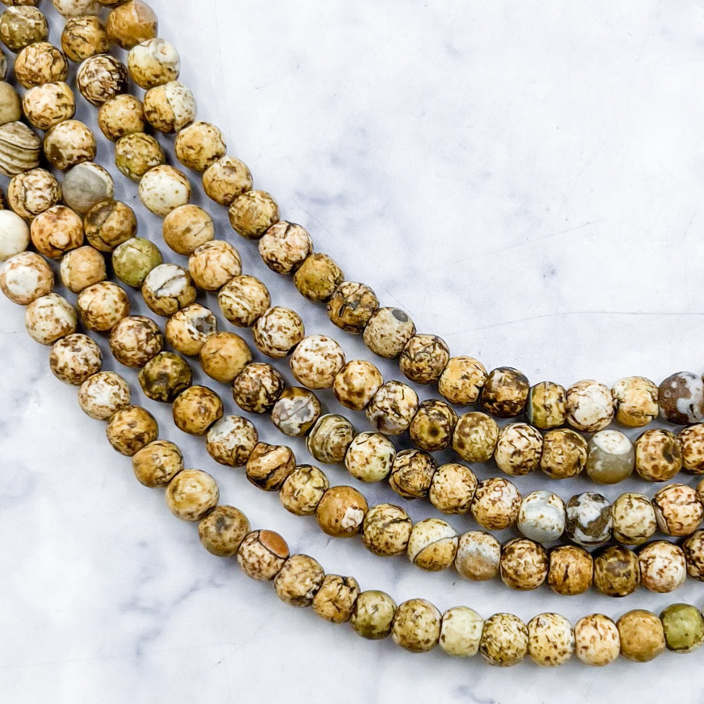 4mm Tree Bark Jasper Bead Strand G7