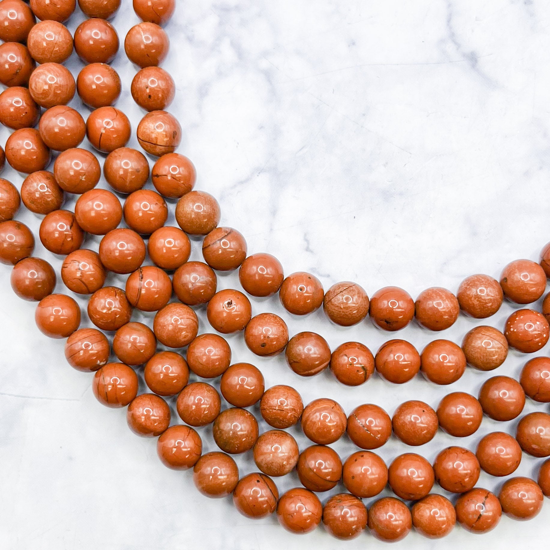 6mm Red Jasper Bead Strand Q9