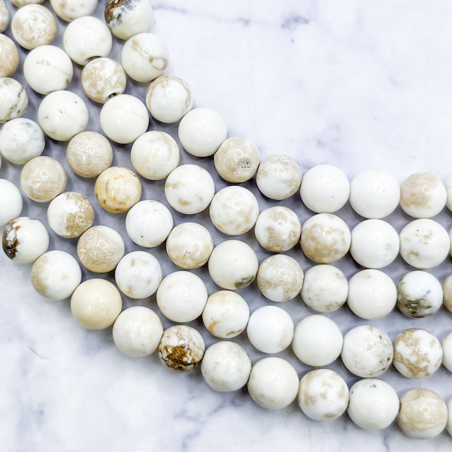 6mm Rustic Howlite Bead Strand W16