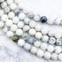8mm Dendritic White Opal Bead Strand P17
