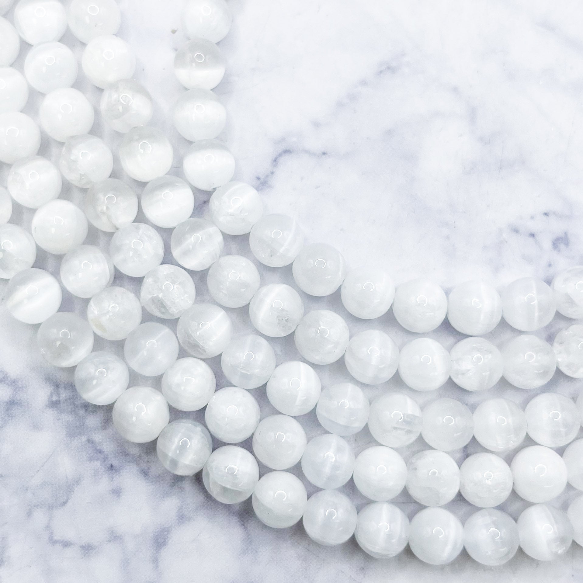 6mm Selenite Bead Strand S18