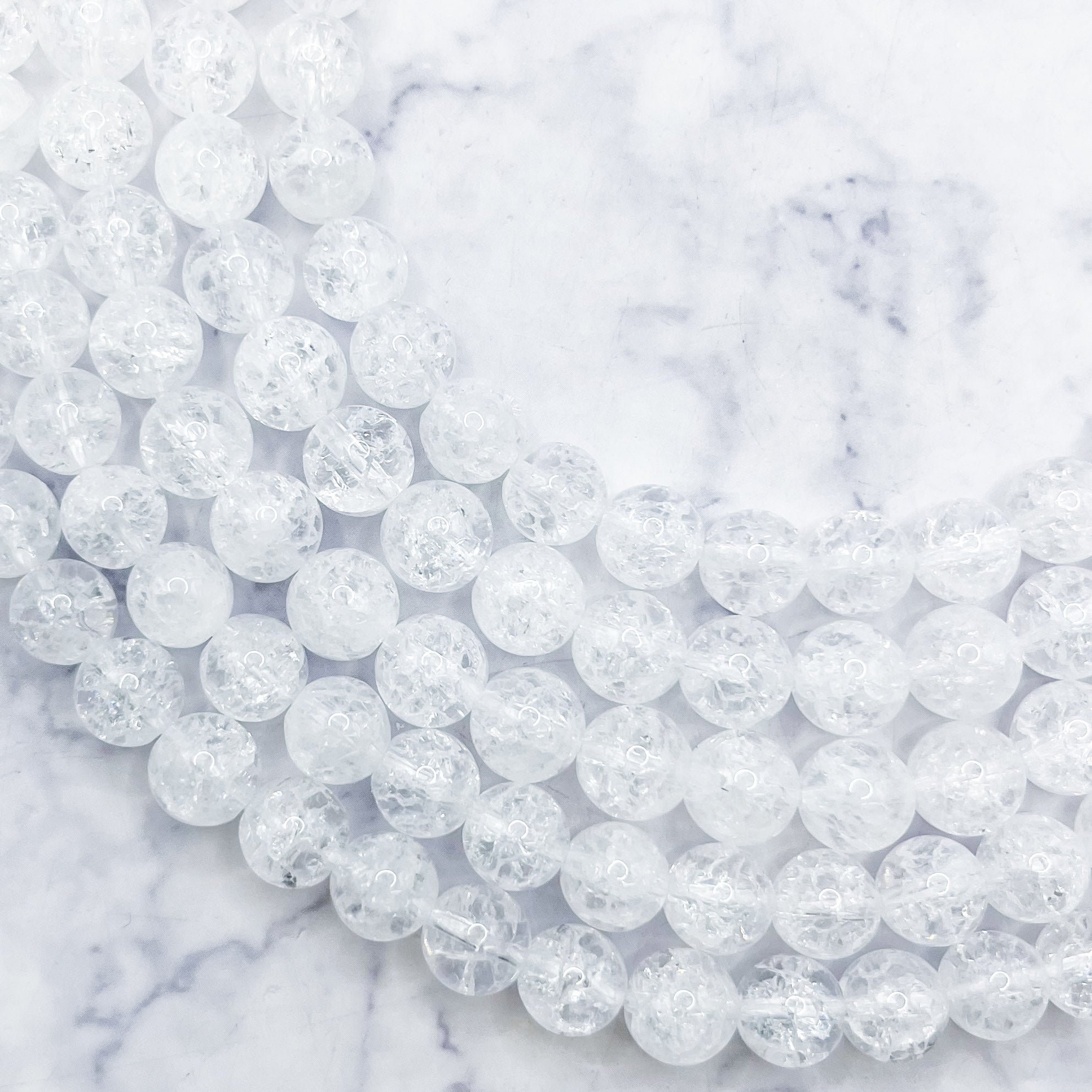 8mm Crackle Quartz Bead Strand T27