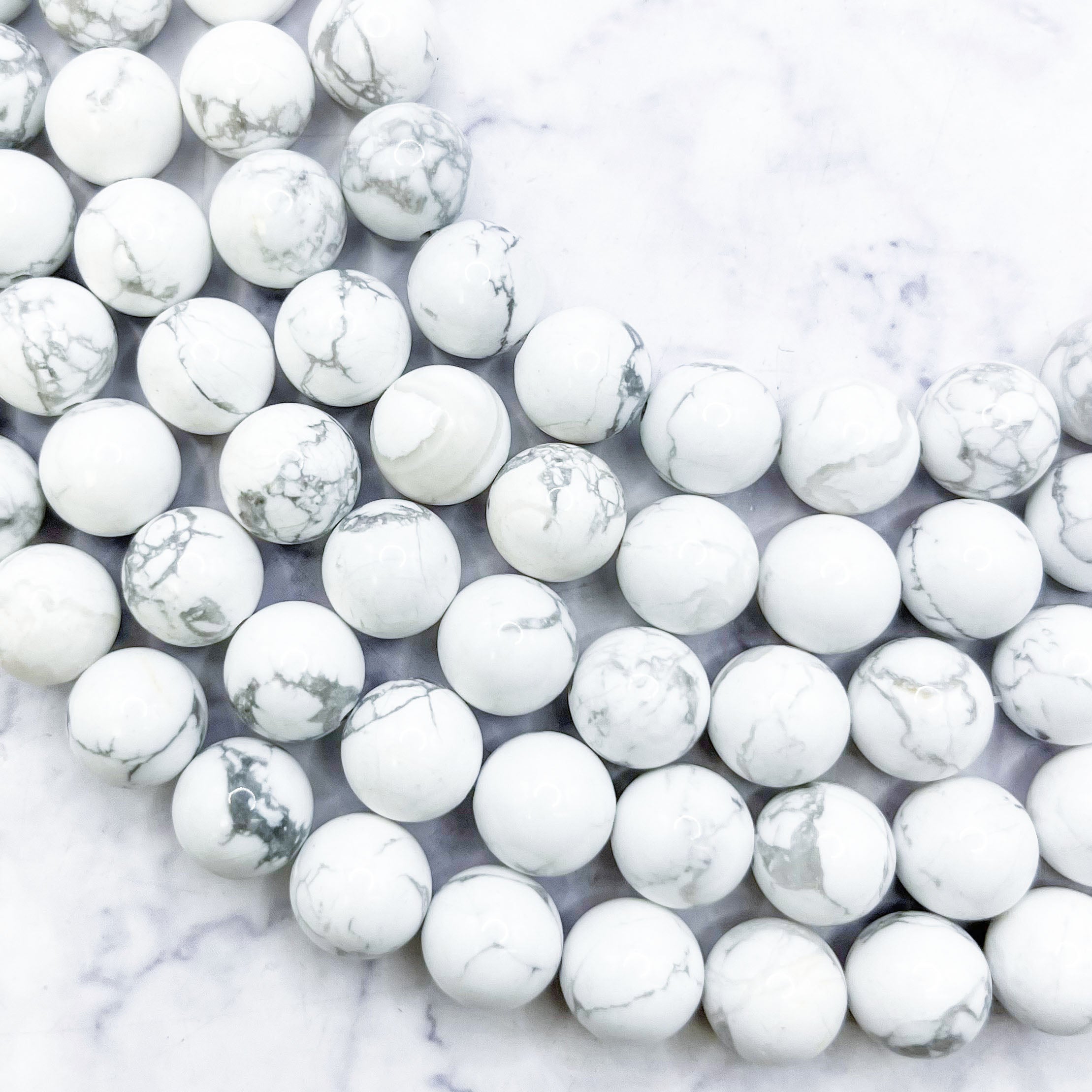 10mm Howlite Bead Strand Y14