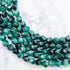 6mm Dyed Green Tiger's Eye Polygon Bead Half Strand R12