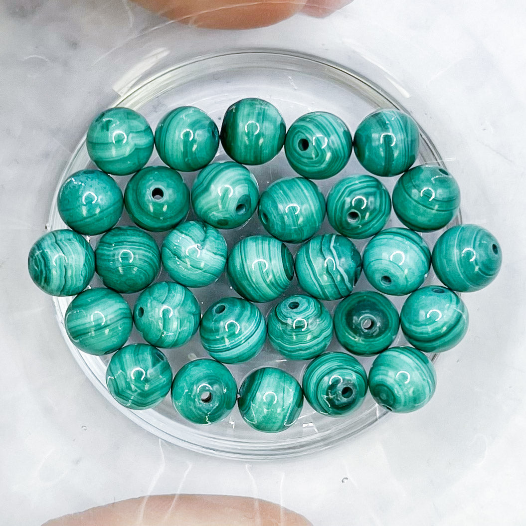 6mm Malachite Bead Half Strand H20