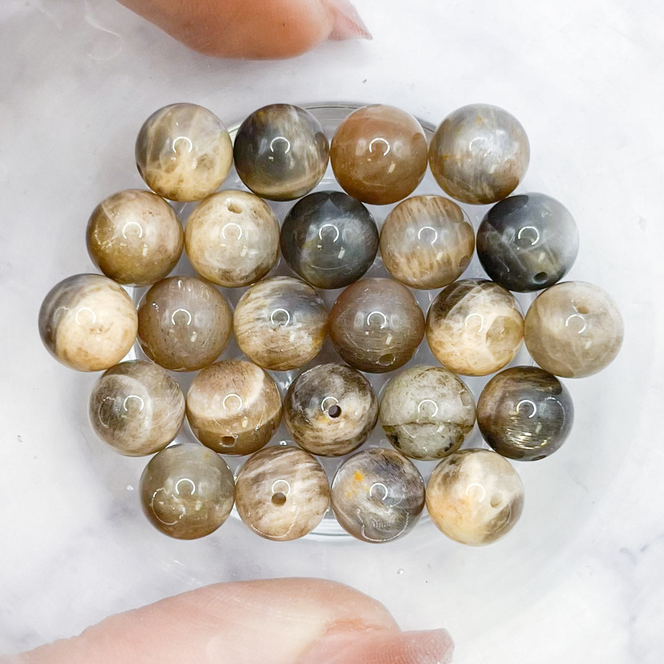 8mm Multi Moonstone Bead Half Strand V18