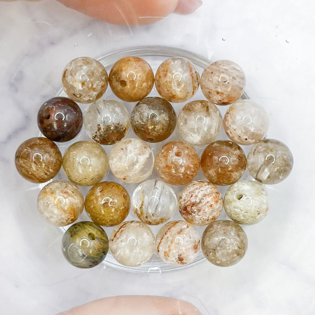 8mm Thousand Layer Quartz Bead Half Strand H18