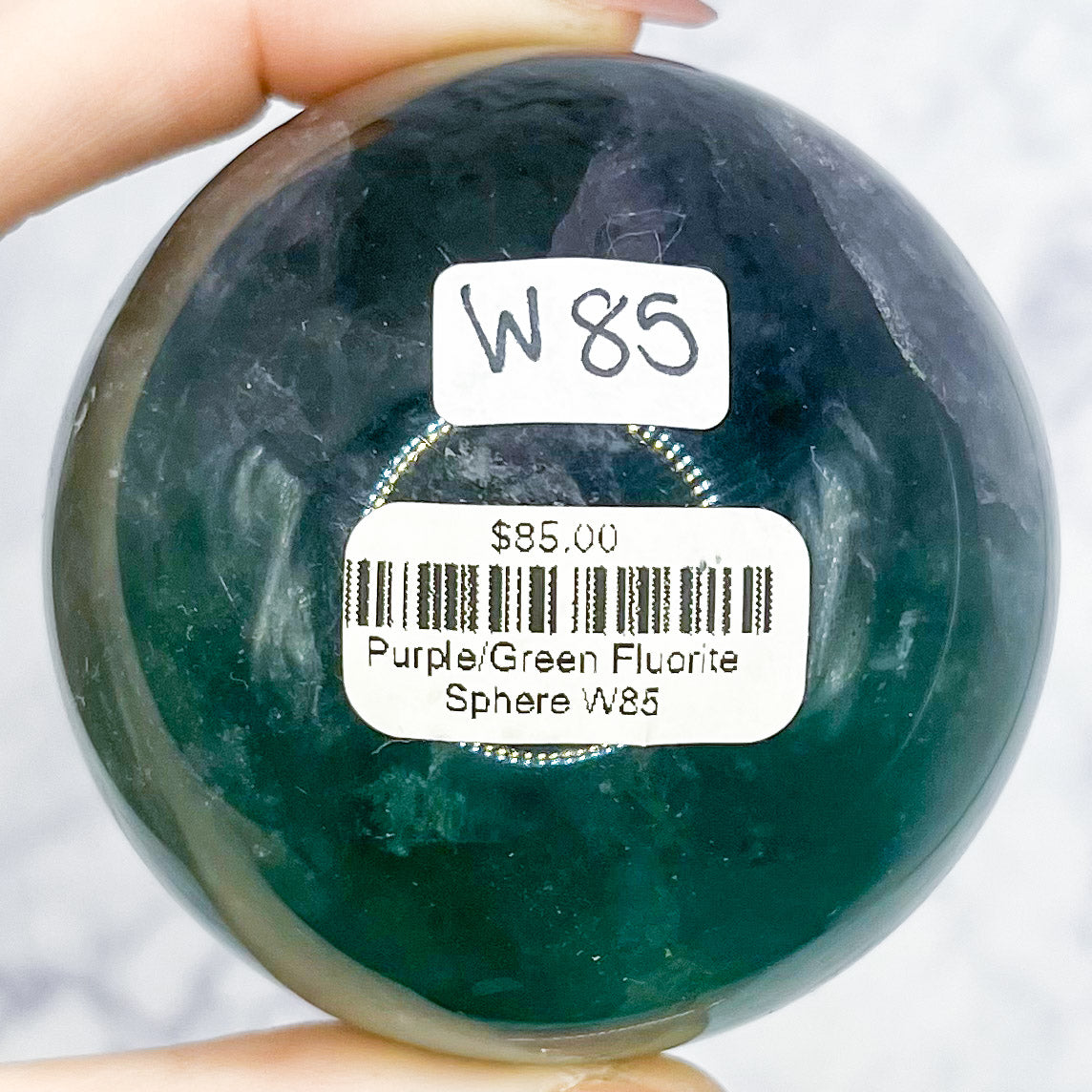 Purple/Green Fluorite Sphere W85