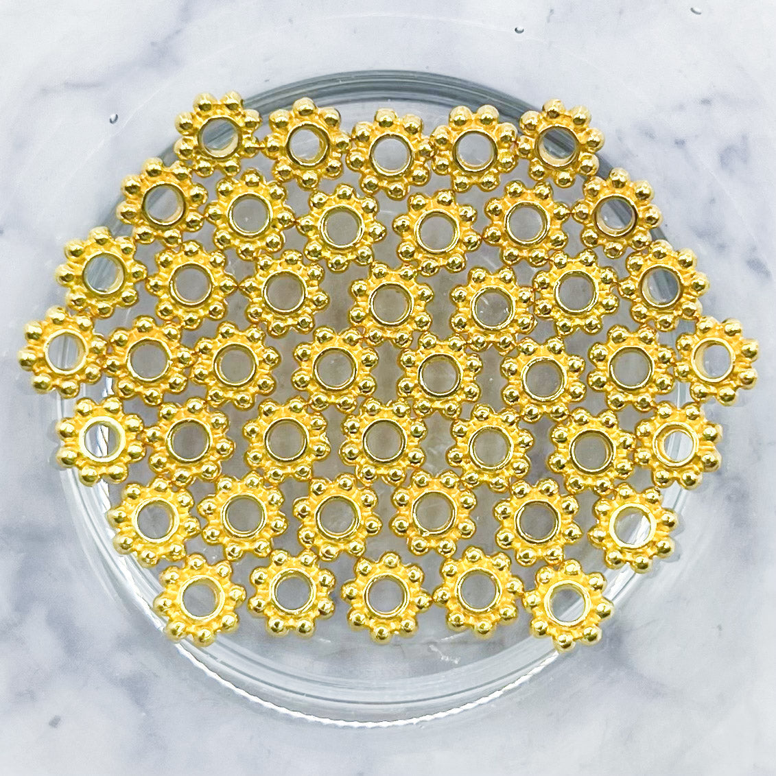 5mm Gold Daisy Spacer Bead Pack C3