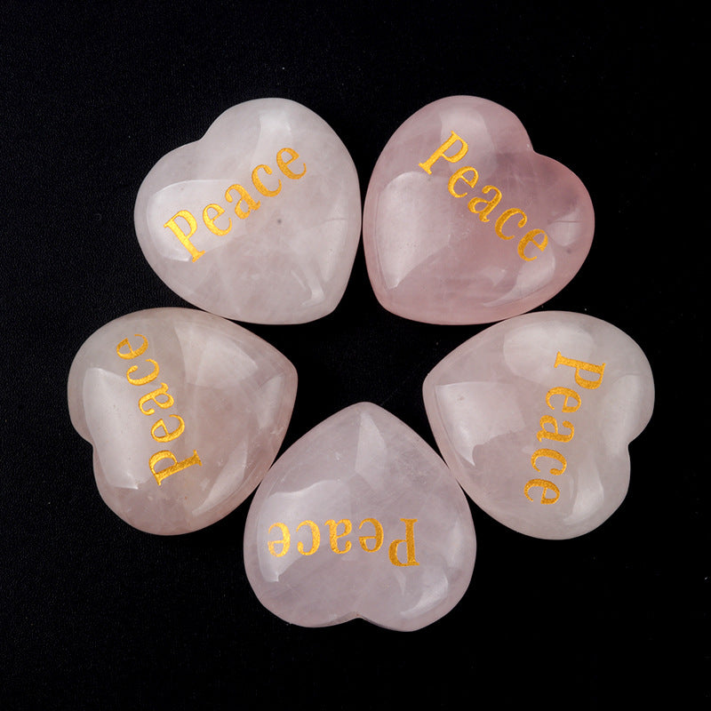 1.25-Inch Rose Quartz "Peace" Heart S10