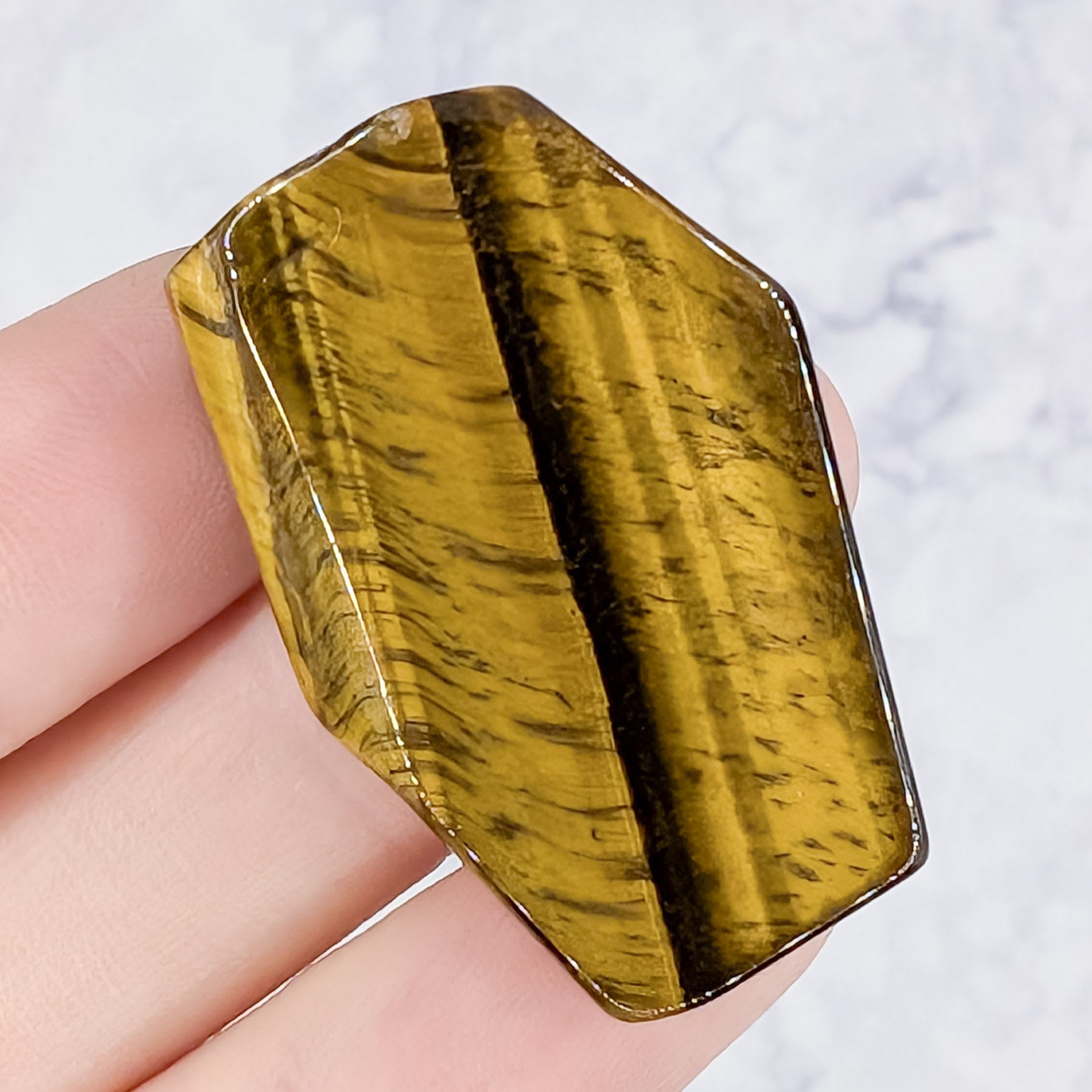 Tiger's Eye Flat Slab Focal Bead A55