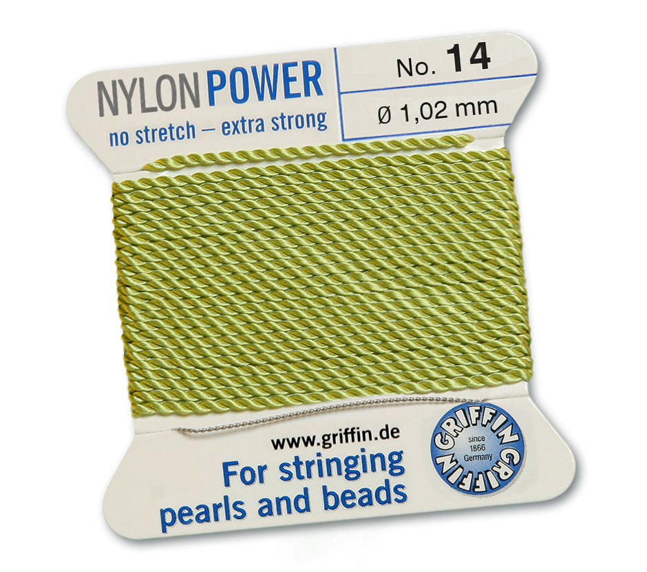 1.02mm Jade Green Nylon Power Bead Cord 2 Meters