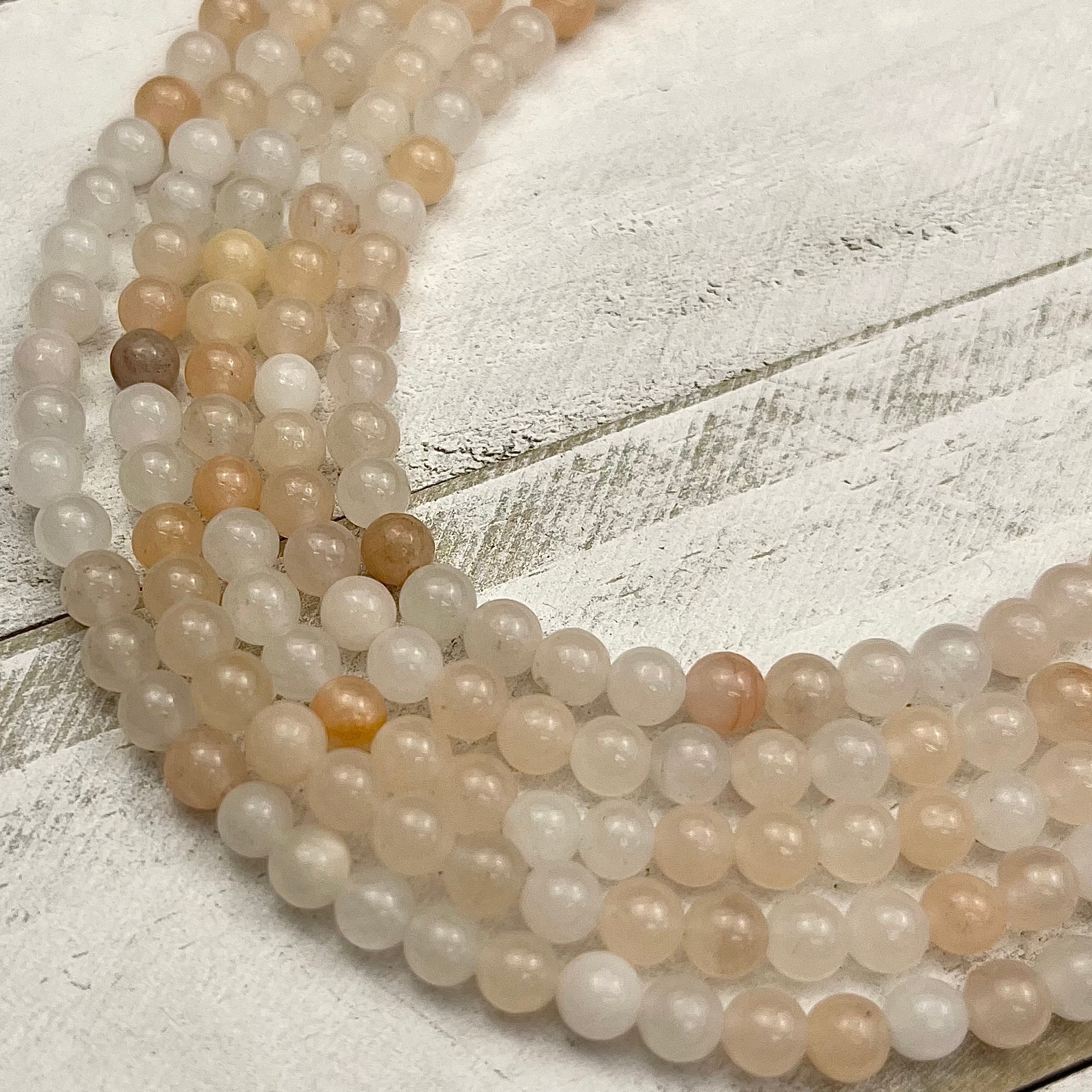4mm Peach Aventurine Bead Strand T7