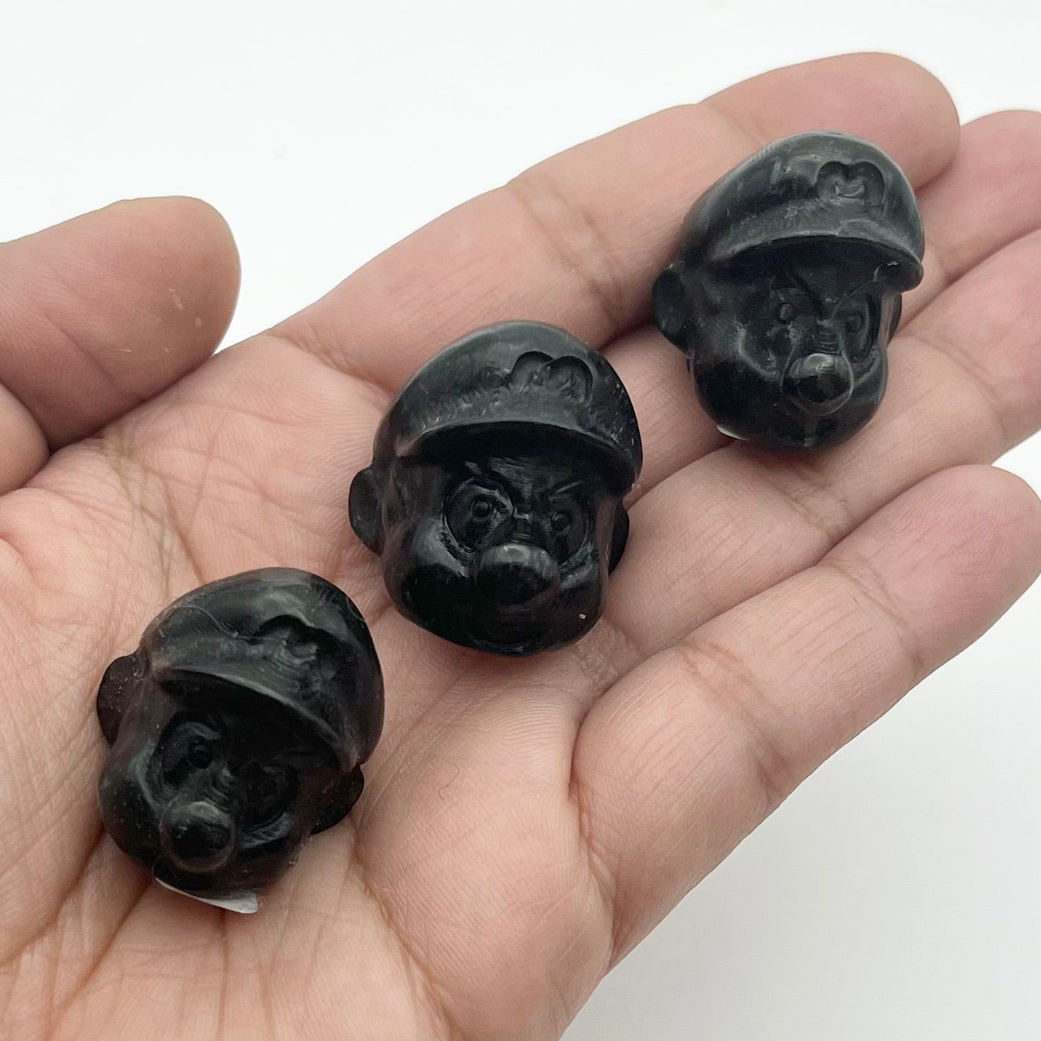 1 Inch Black Onyx Mario Head