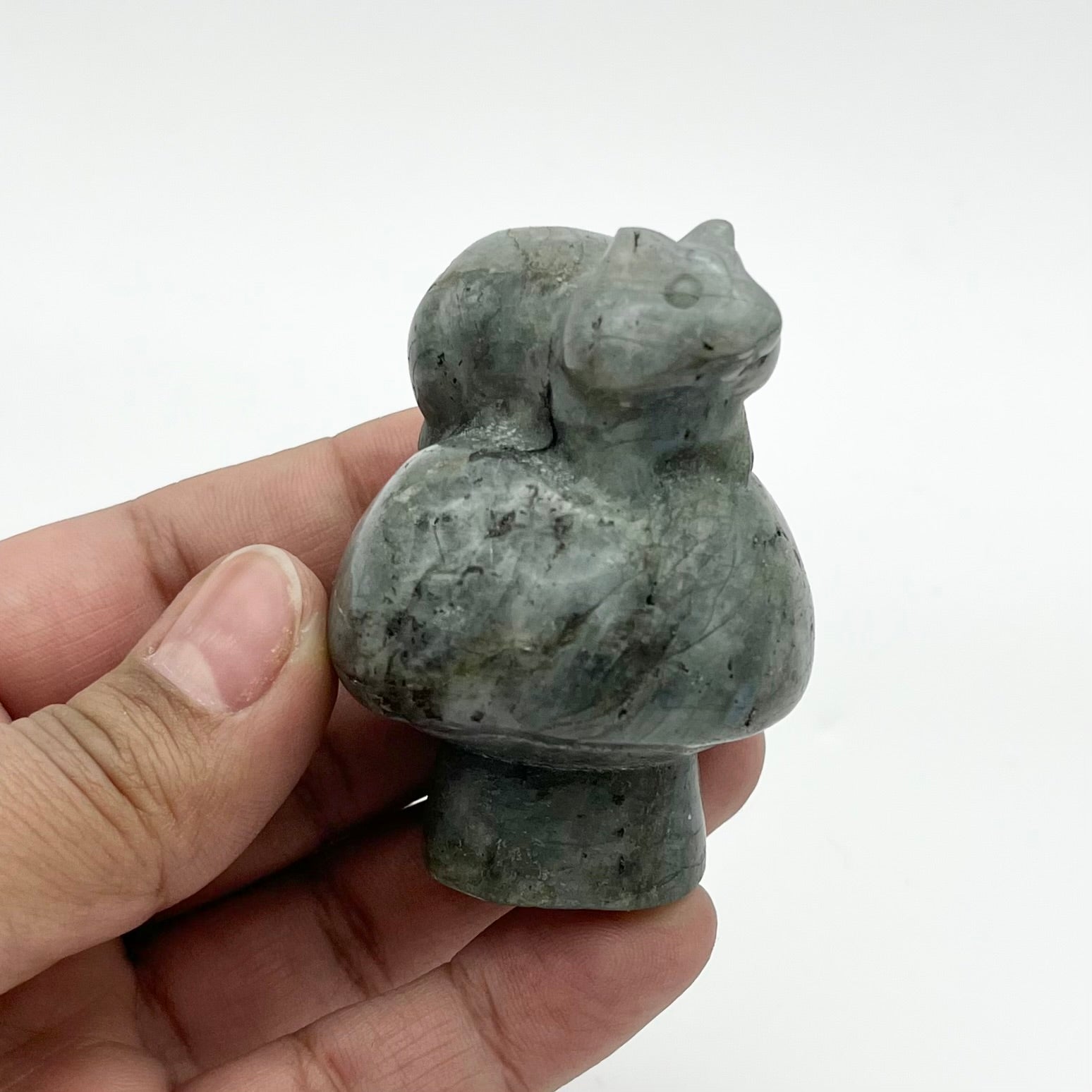 2.5 Inch Labradorite Hamster on Mushroom L58