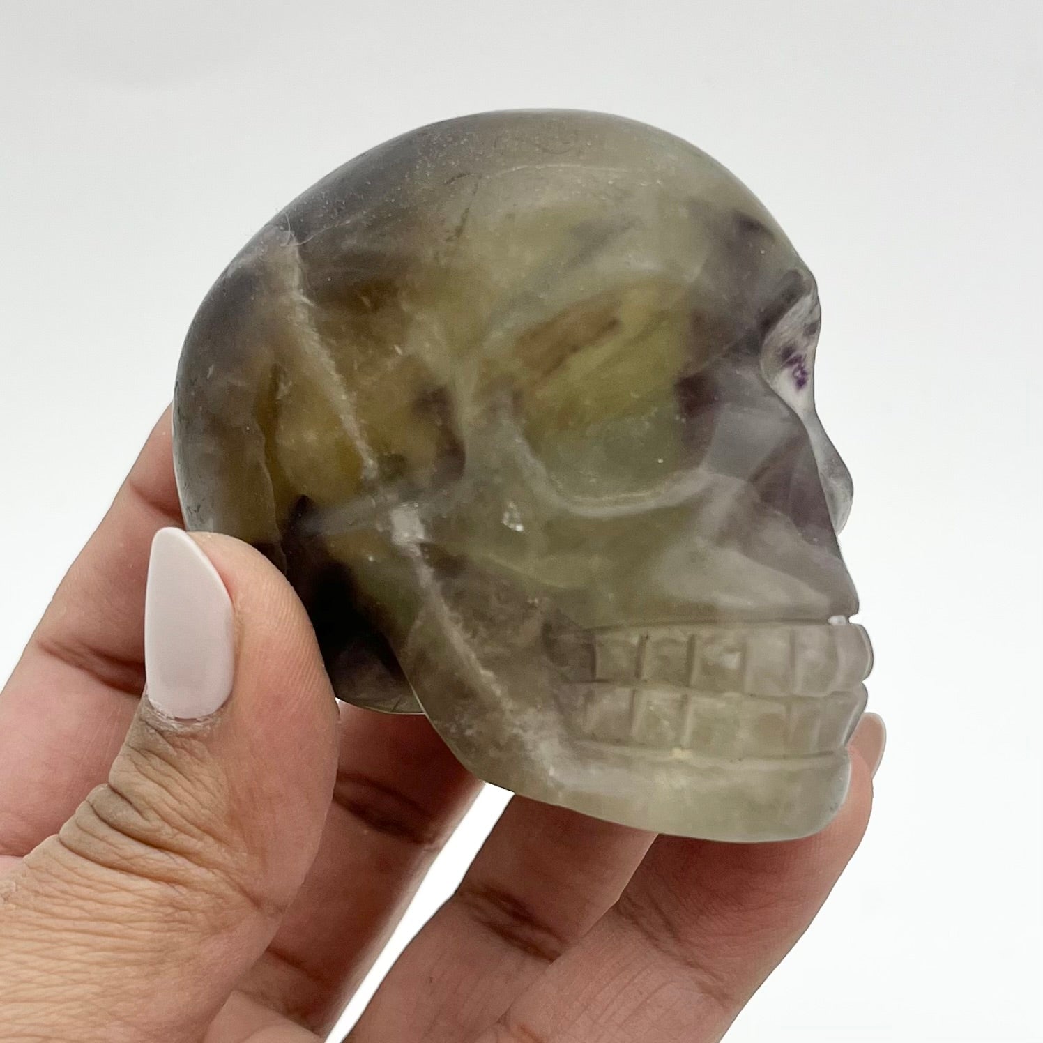 3 Inch Rainbow Fluorite Skull H85