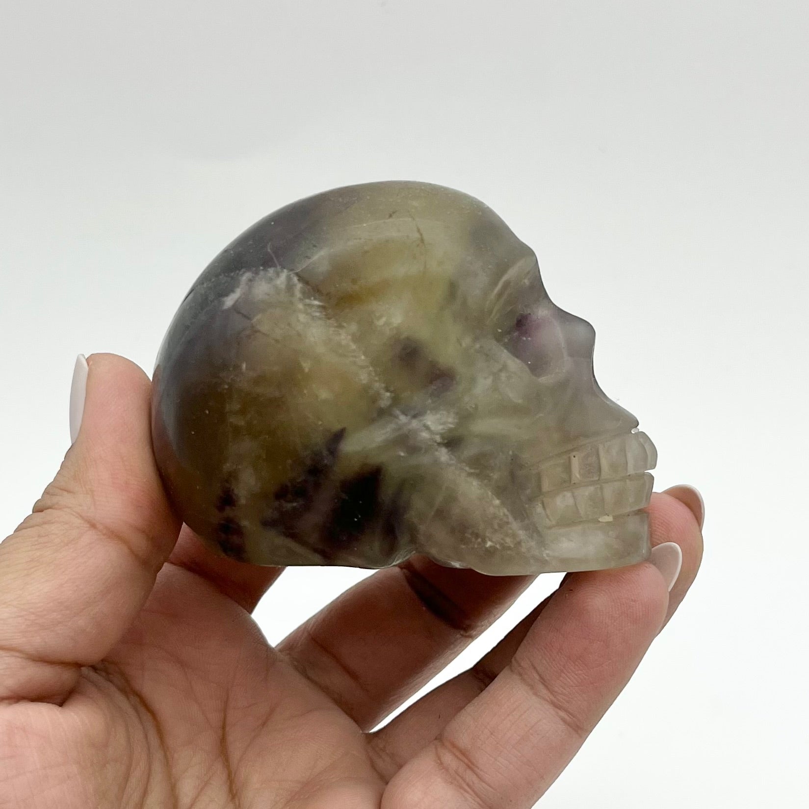 3 Inch Rainbow Fluorite Skull H85