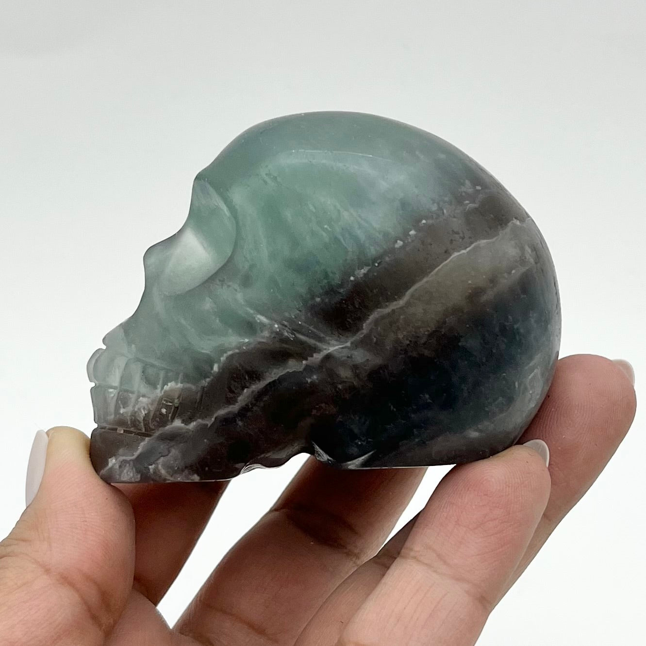 3 Inch Rainbow Fluorite Skull A85