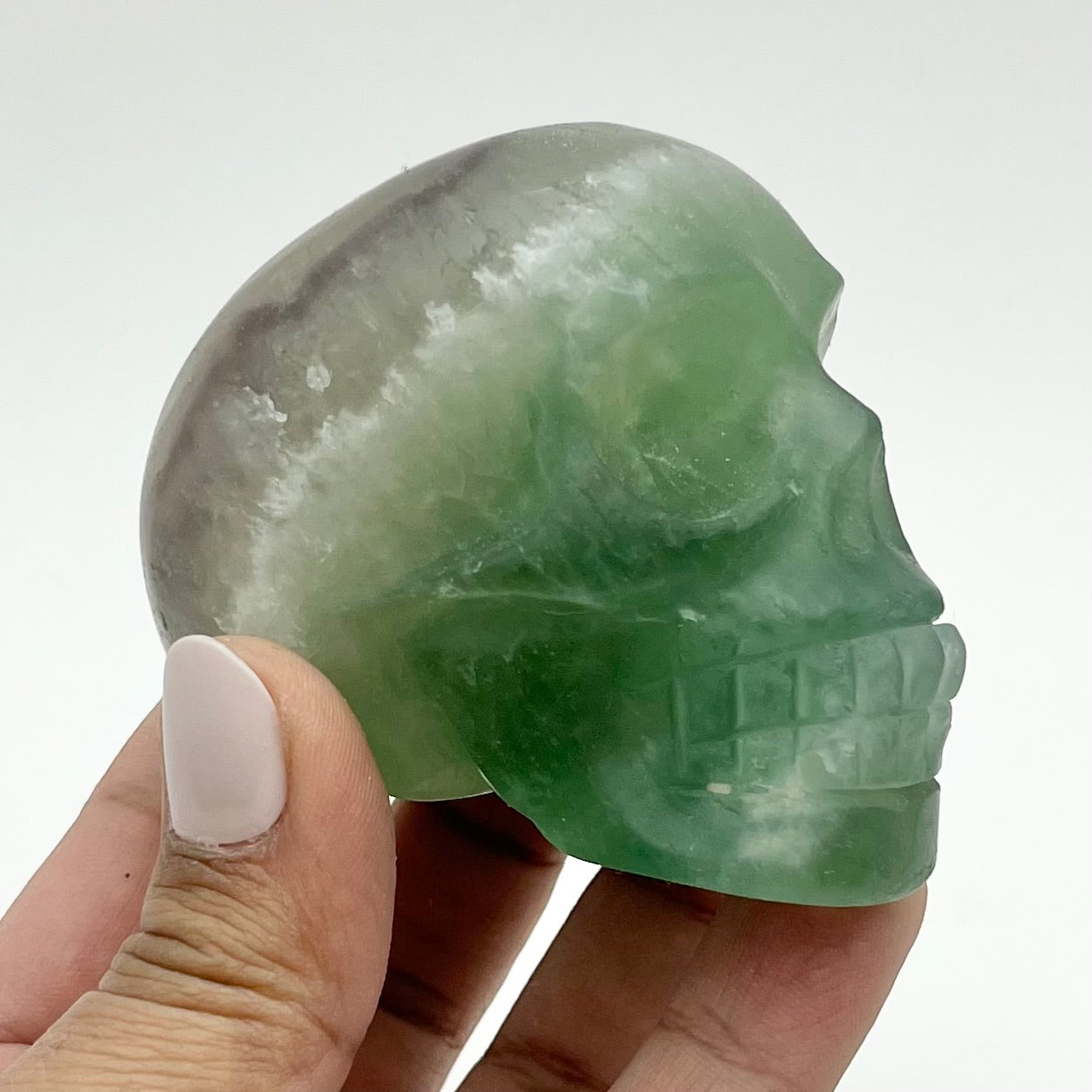 3 Inch Rainbow Fluorite Skull J85
