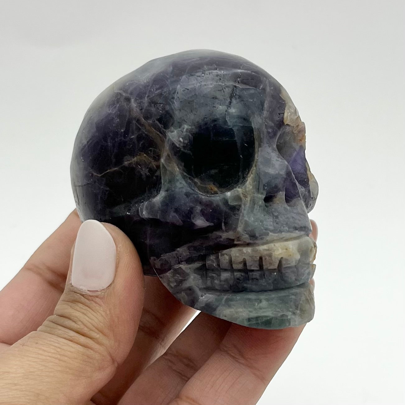 3 Inch Rainbow Fluorite Skull K85