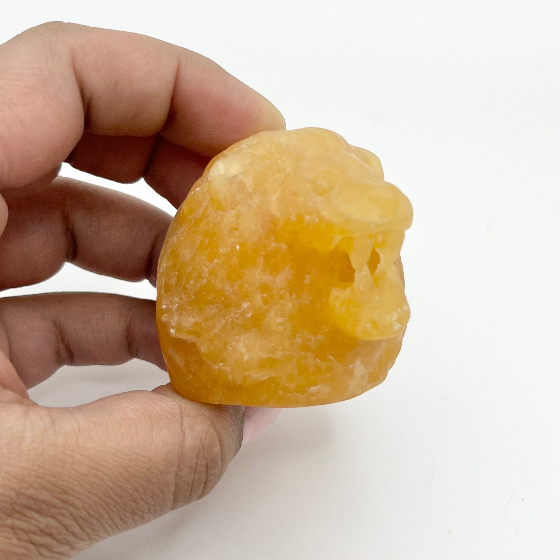 1.75 Inch Orange Calcite Lion Head Y48
