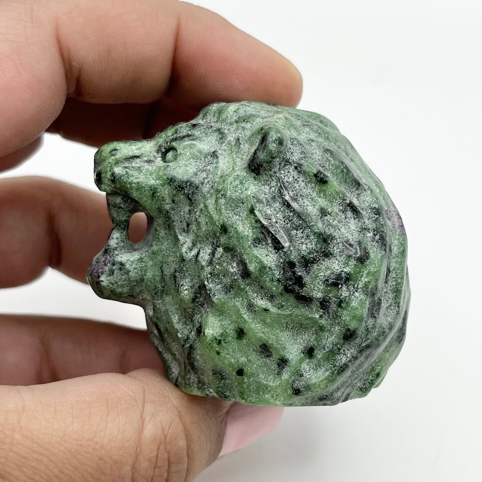 1.75 Inch Ruby in Zoisite Lion Head B48