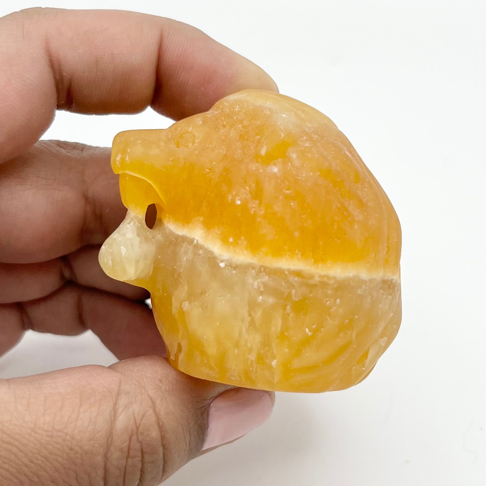 1.75 Inch Orange Calcite Lion Head X48