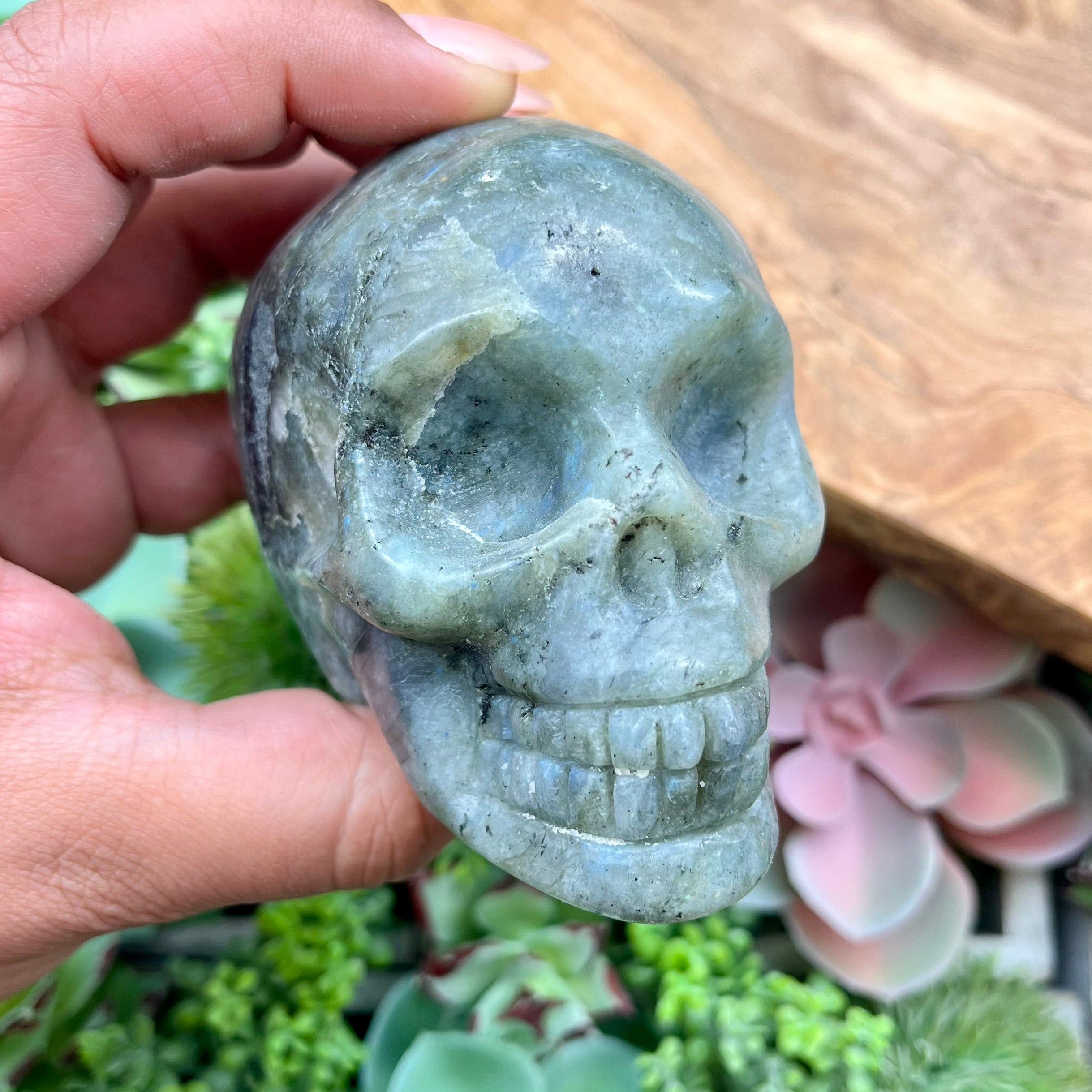 3.25 Inch Labradorite Skull O190