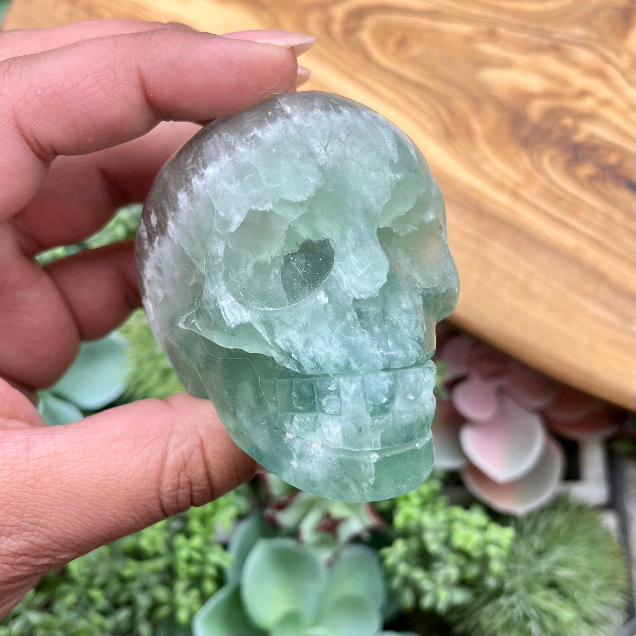 3 Inch Rainbow Fluorite Skull J85