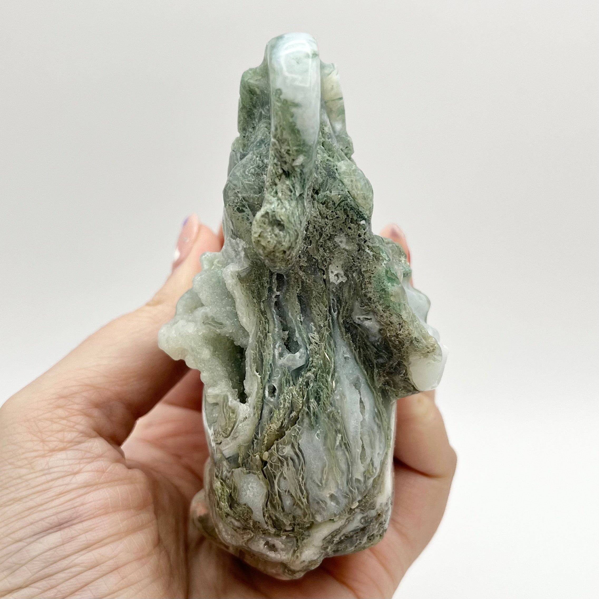 4 Inch Moss Agate Elephant I134