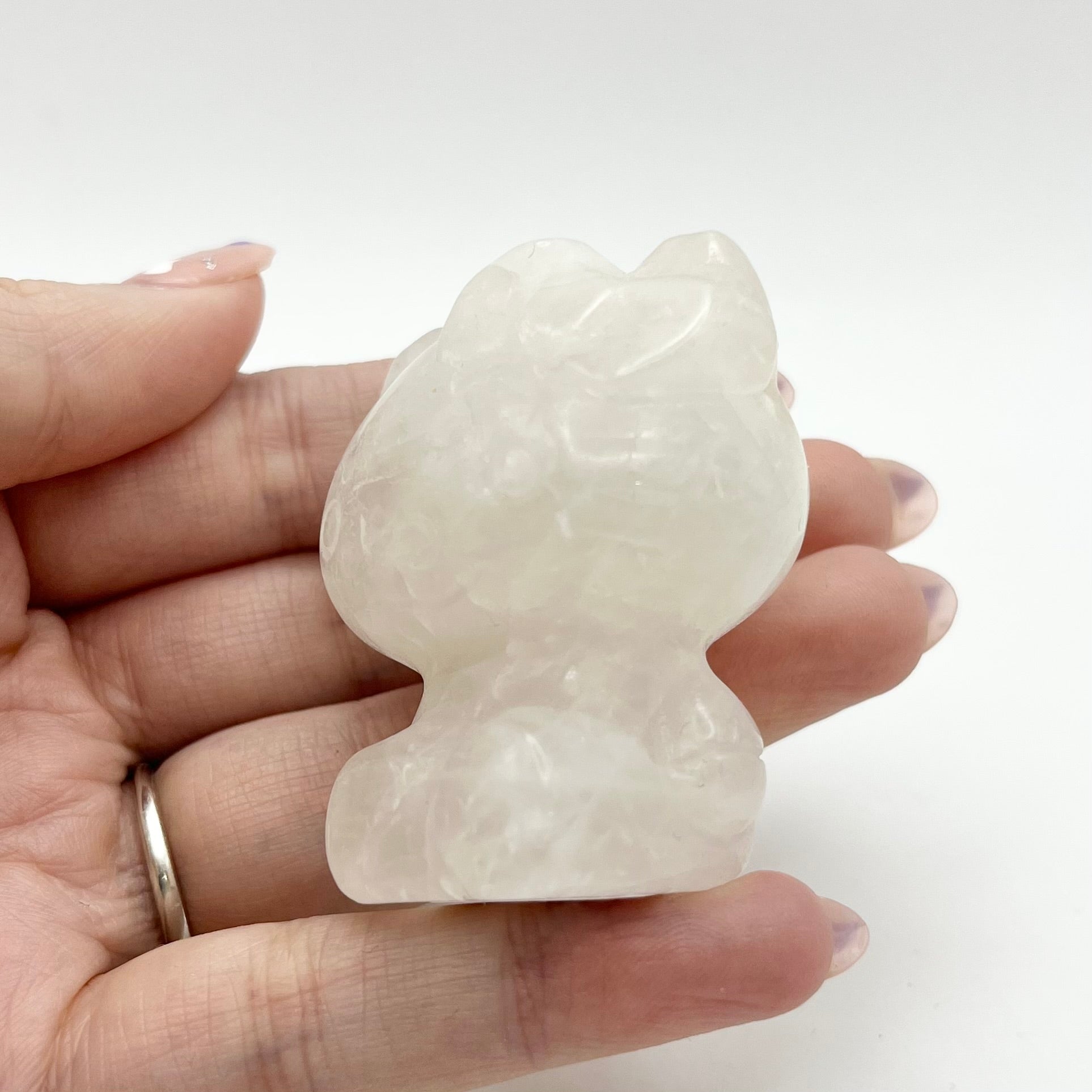 1.75 Inch Rose Quartz Hello Kitty Carving I40